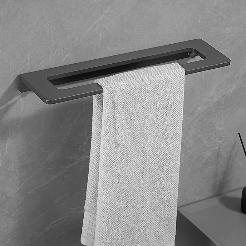 Lightweight Waterproof Towel Bars Stainless Steel Wall Mounted Towel Hanging Bathroom Towel Rack Storage Bathroom Accessories
