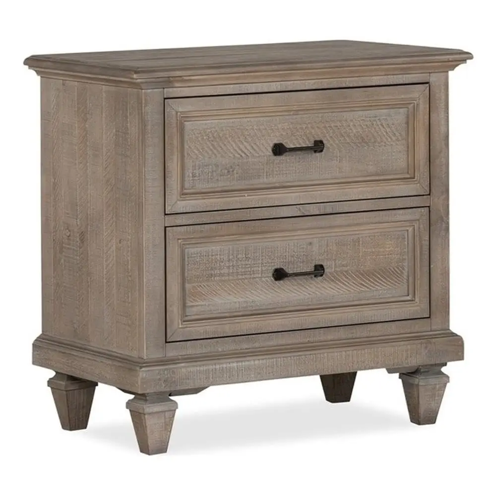 2 Drawer Nightstand Wood Bedroom Storage 21.5