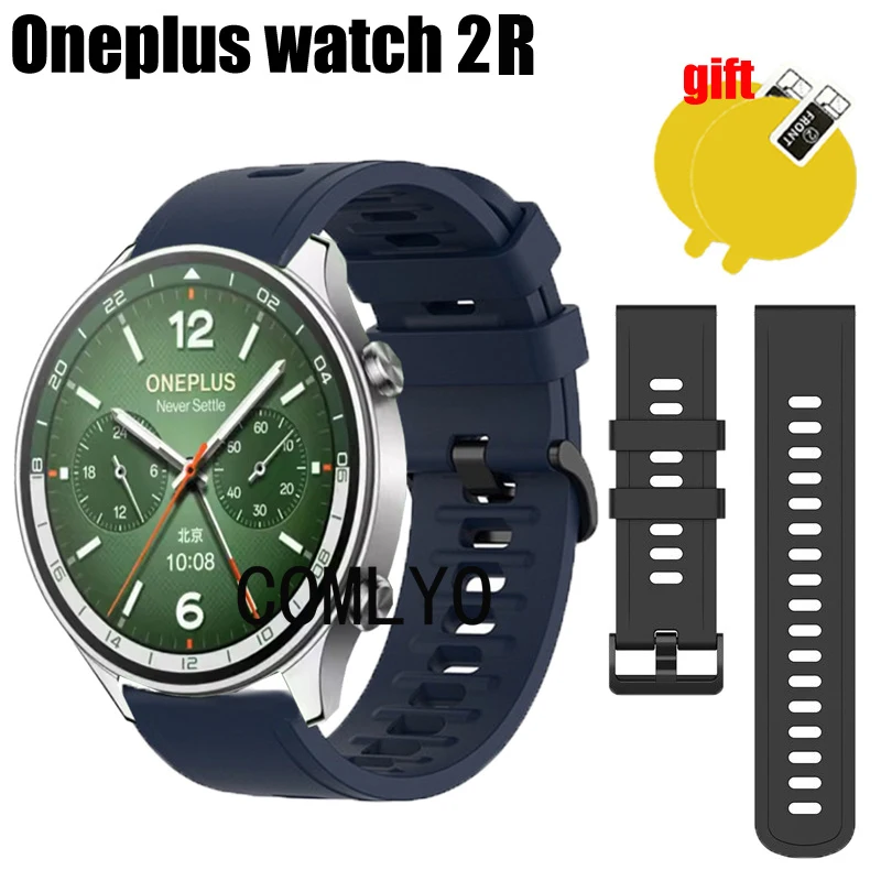 Untuk Oneplus watch R2 tali jam tangan pintar gelang silikon Pria Wanita lembut gelang olahraga gelang lapisan pelindung layar