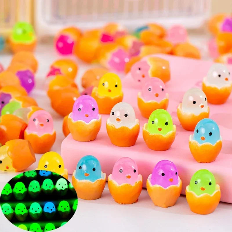

12 шт., смола Kawaii, светящаяся яичная скорлупа, цыпленок, красочные конфеты, 3D альбом для скрапбукинга, чехол для телефона «сделай сам», крем-гель, аксессуары, домашний декор, игрушки