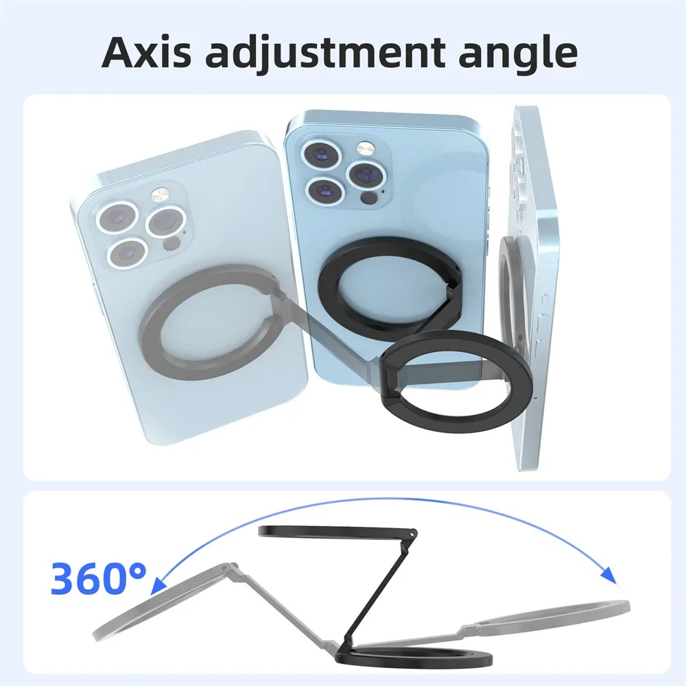 حامل هاتف Magsafe مغناطيسي قوي على الوجهين لهاتف iPhone 15 14 13 12 360 حامل هاتف قابل للطي لسطح المكتب