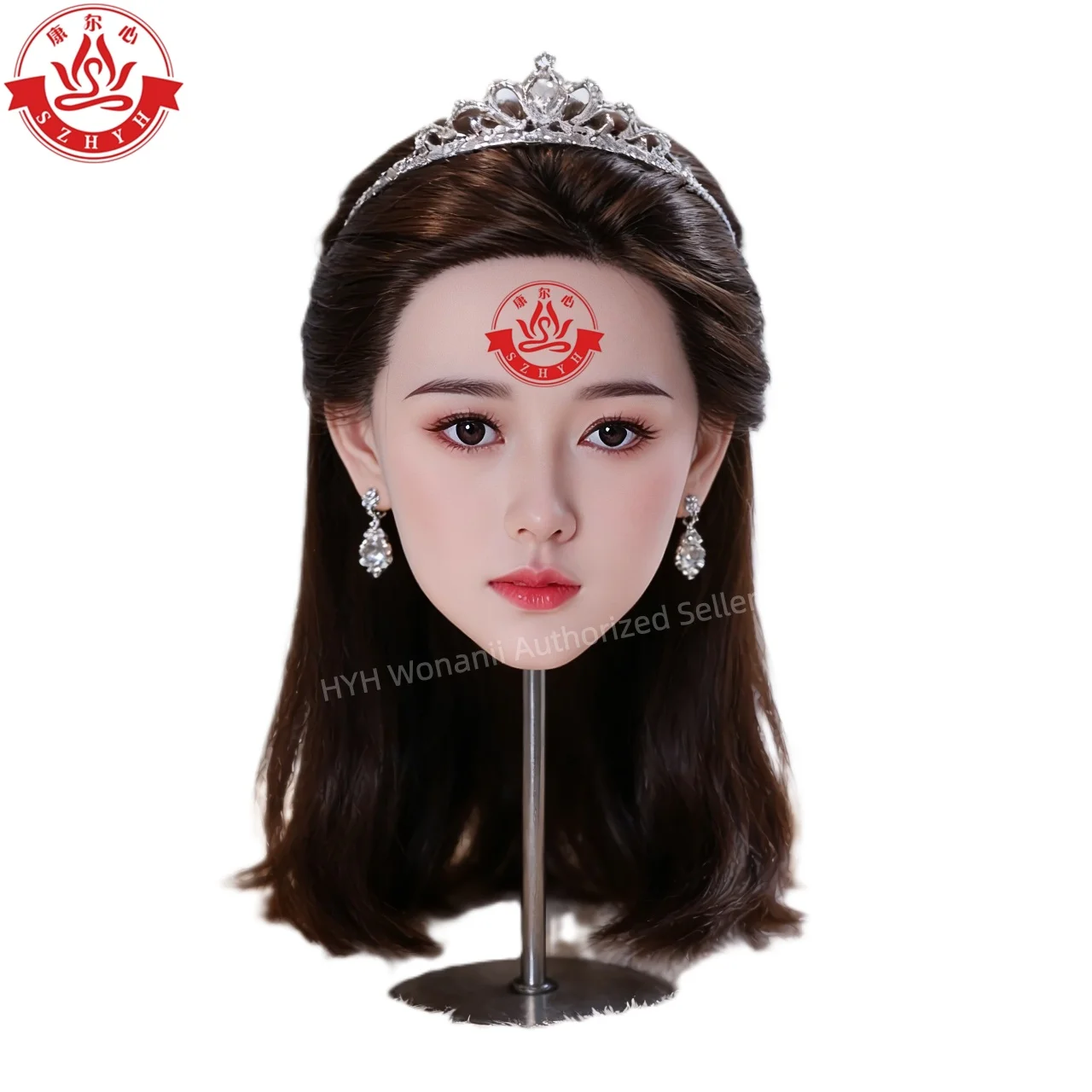

Wonanii Food Grade Silicone Big Head HYH-SHB-KB-0138, M16 Interface Open Mouth Teeth Tongue, Makeup Practice, Hairstyle Design