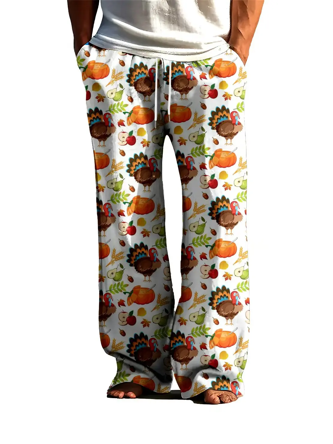 

New men's pants 3D printed street trend, comfortable and fast drying casual pants for spring and autumn without fading