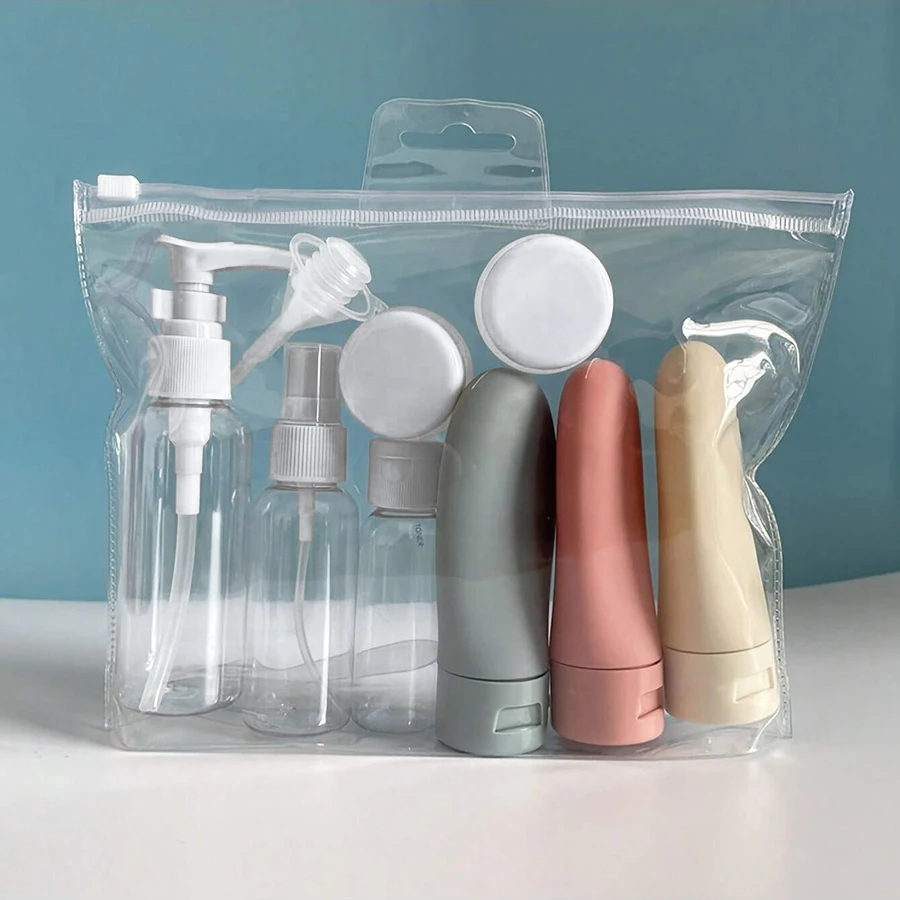 11pcs travel bottle sets, with storage bags, fine fog spray bottles, extrusion tubes image 3