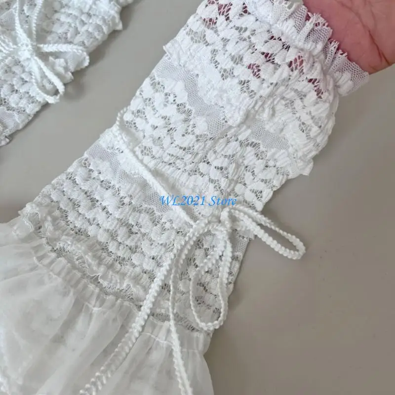 

G5GC Women's Leg Warmer Fashion Ruffle Lace Leg Warmer Sheer Mesh Leg Socks Sweet Boot Socks Cosplay Costumes Gift