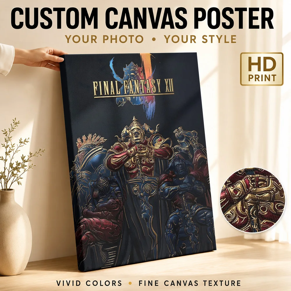 Final Fantasy XII Characters Canvas Print Poster Personalized Modern Aesthetic Wall Art for Office Hallway Decor Ready to Hang