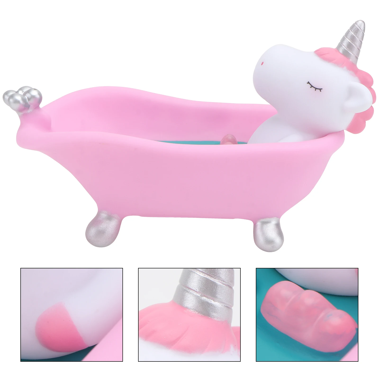

1pc Unicorn Box Cartoon Shape Cute Pink Toilet Holder Drain Soap Tray Household Soap Storage Container For Kids Toddlers