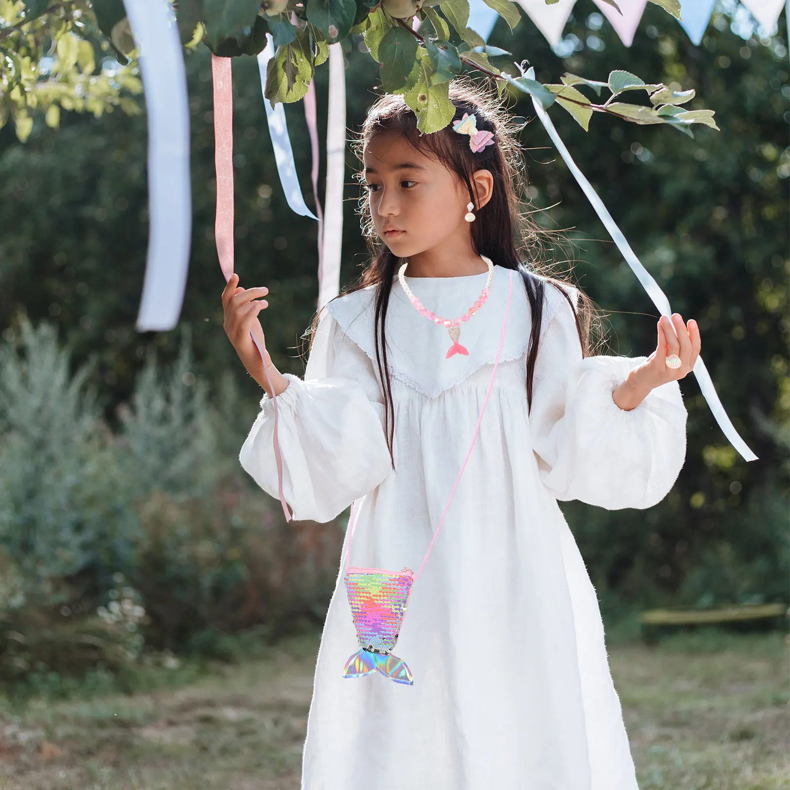 6 個 1 子供ネックレスブレスレットセット素敵なカラフルなジュエリー子供のための快適な装飾アクセサリーセット女の子のため