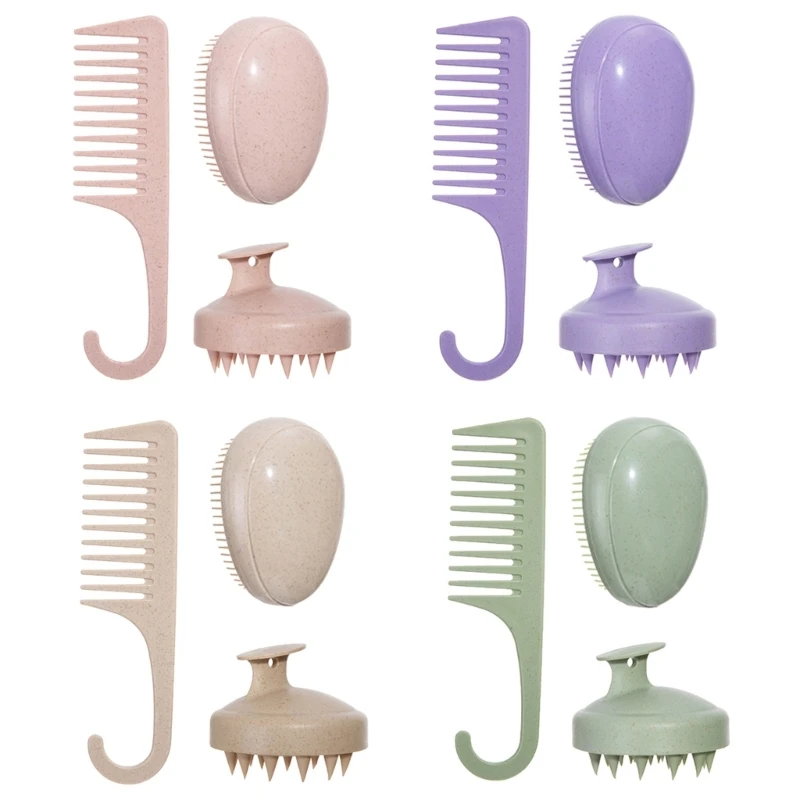 3 Chiếc Massage Da Đầu Dầu Gội Chải Trứng Hình Tròn Lược Làm Tóc Tóc 918D