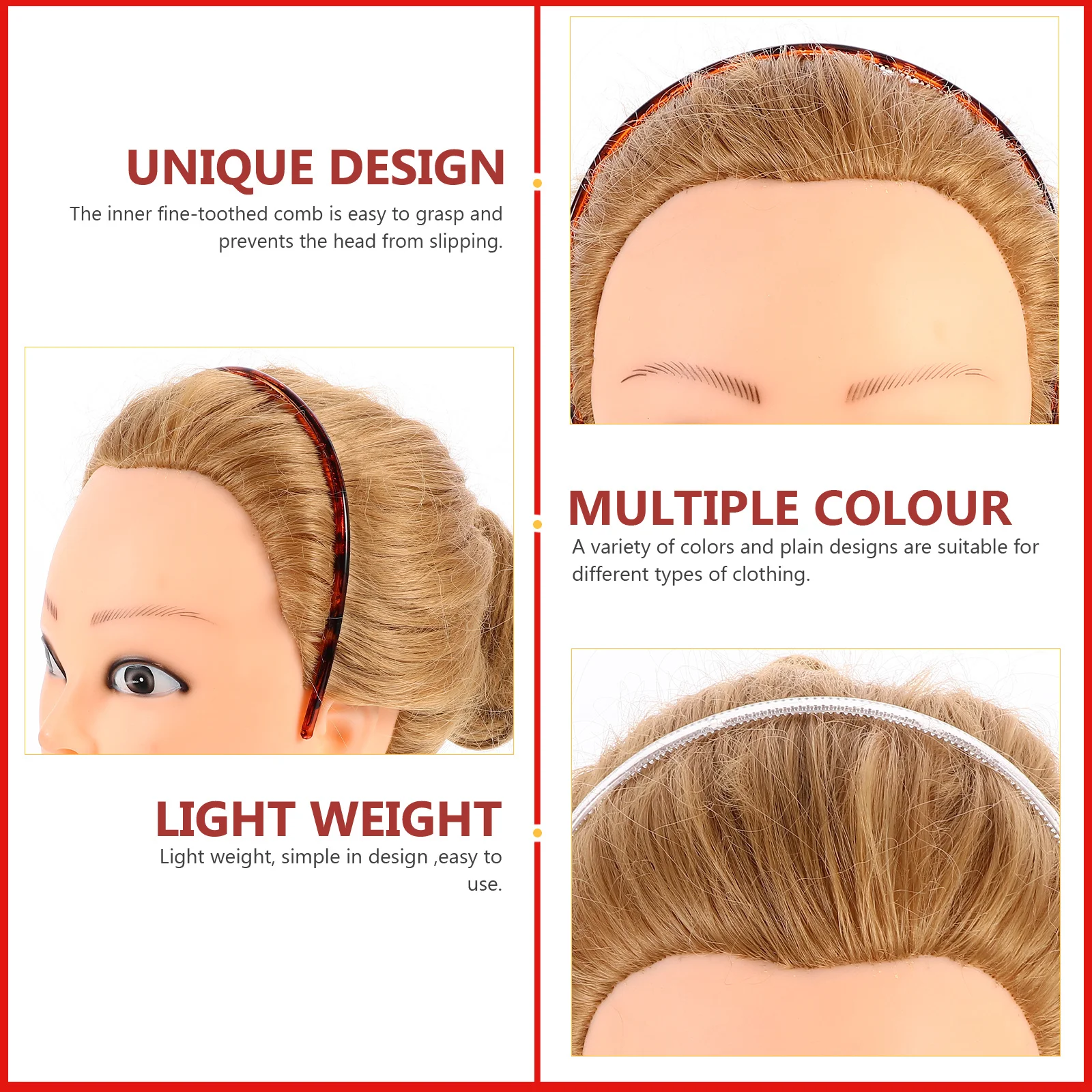 

12Pcs Teeth Headband Hair Hoops Plastic Hair Accessories Lightweight Non-Slip Hairbands for Women Girls Teens Makeup Shower