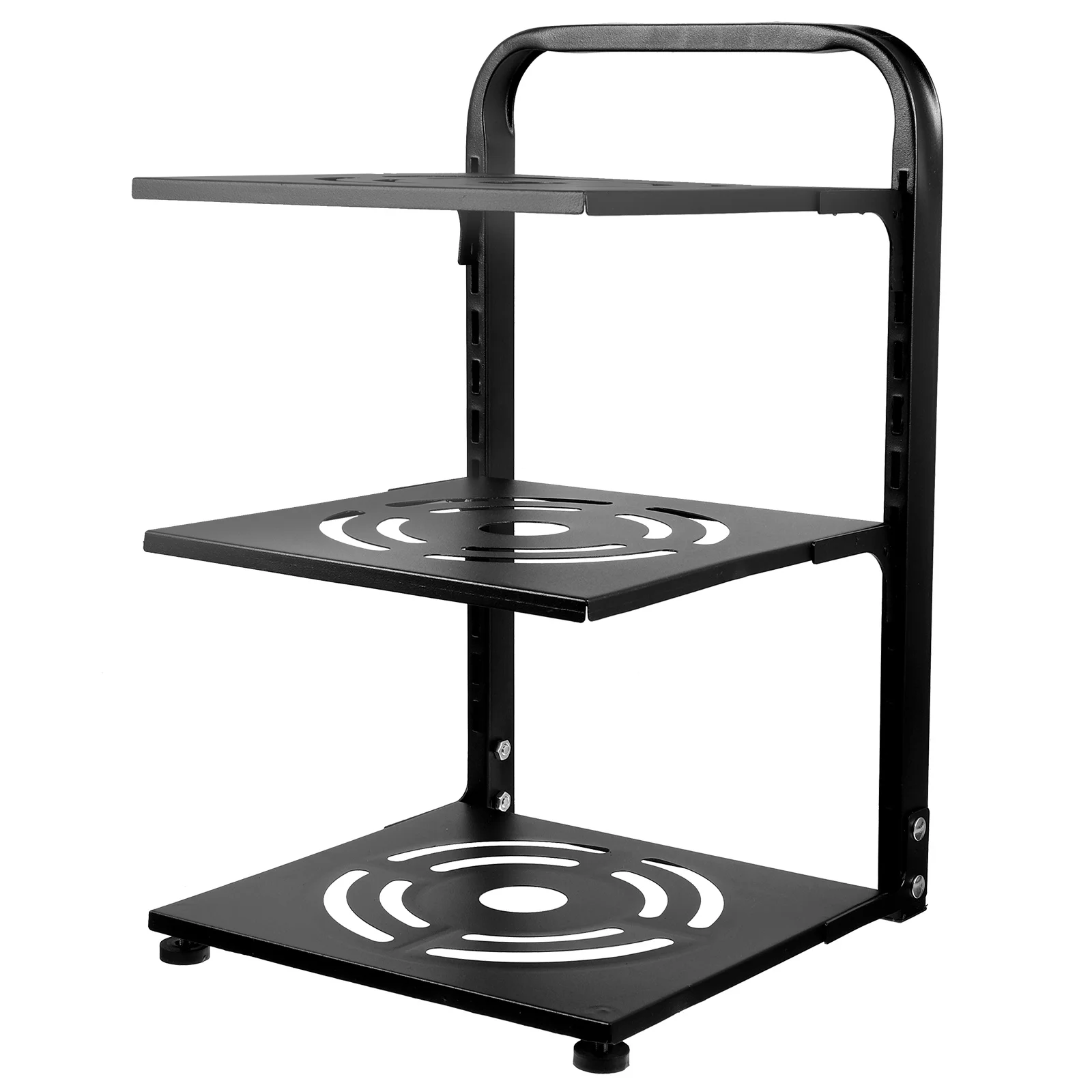 

3-Level Adjustable Pot Storage Rack Carbon Steel Build Countertop Kitchen Organizer for Pans Pots Baking Dishes Multi-Purpose