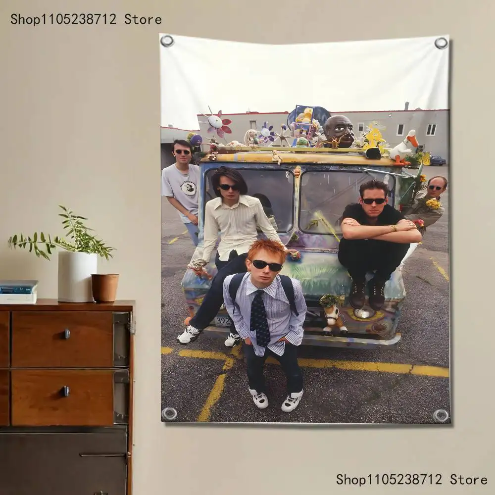 R-Radioheads Thom Y-Yorke High-Quality Flag Tapestry Banner Bedroom Living Room Bar Party Wall Decor Outdoor Use