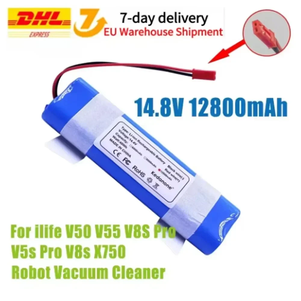 

14.4V 12.8Ah Replacement Battery for ILIFE V3sPro/V5sPro/V50/V8s/X750 for ZACO V3/V40 /V5x/ V5sPro Robot Vacuum Cleaner Battery