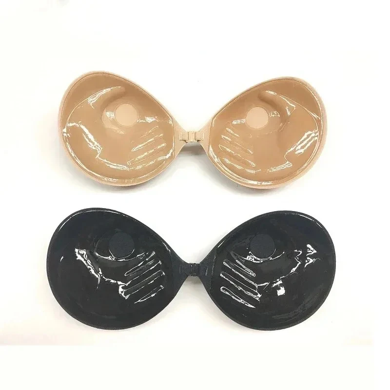 

1/2pc Women Bra Invisible Front Buckle Silicone Chest Stickers Strapless Silicone Self-Adhesive Gathering Enhance Breathable Bra