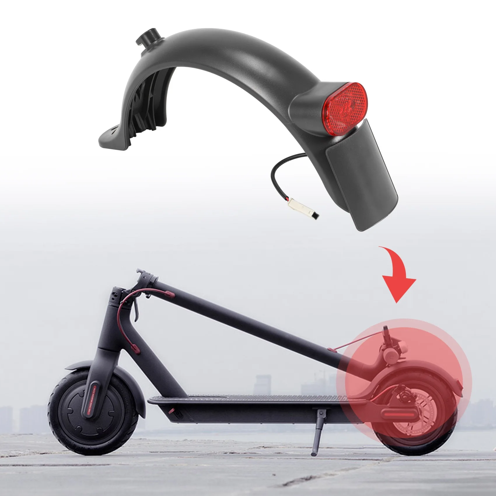 NEW HOT In Stock-Electric Scooter Fender Kite Scooter Rear Mudguard With Rear Light For Upgraded M365 Pro Pro 2 1S