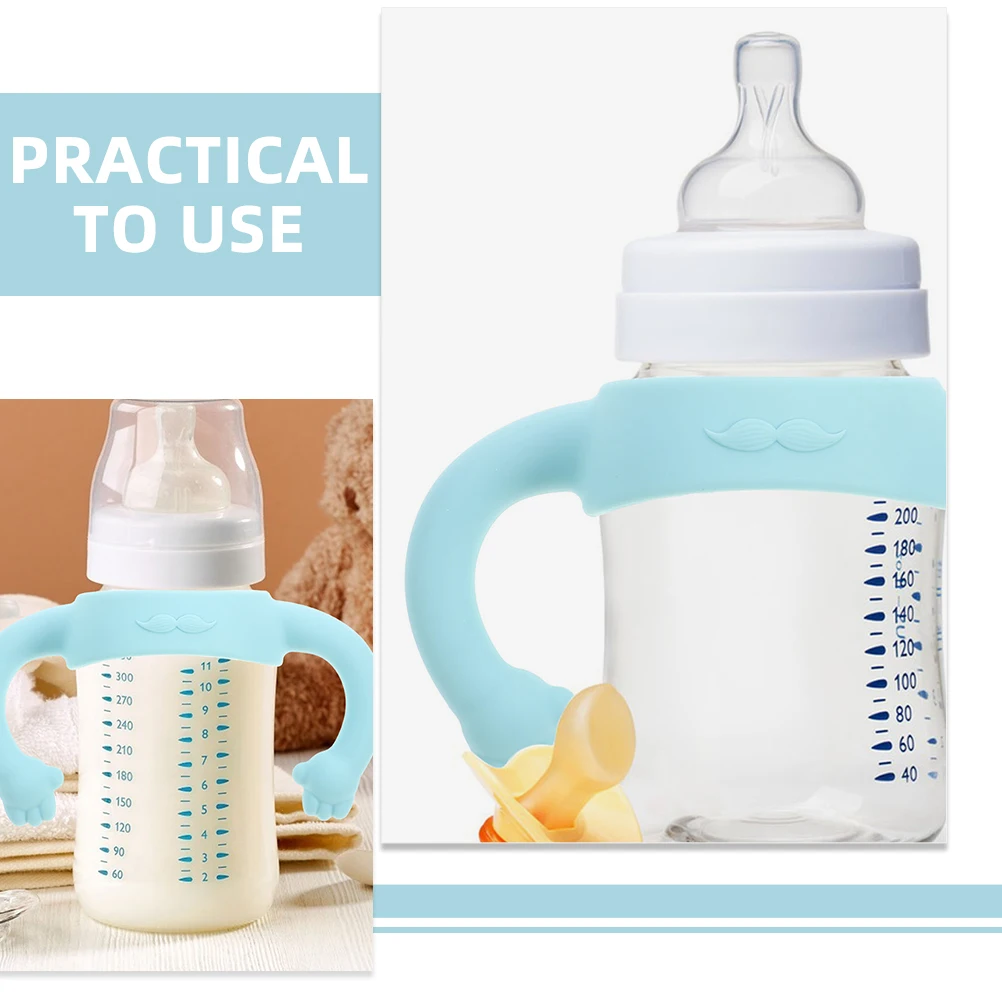 

2 шт., силиконовая ручка для детской бутылочки, мягкая, удобная, безопасная для кормления младенцев, простая установка, съемный дизайн, ручки для детских бутылочек