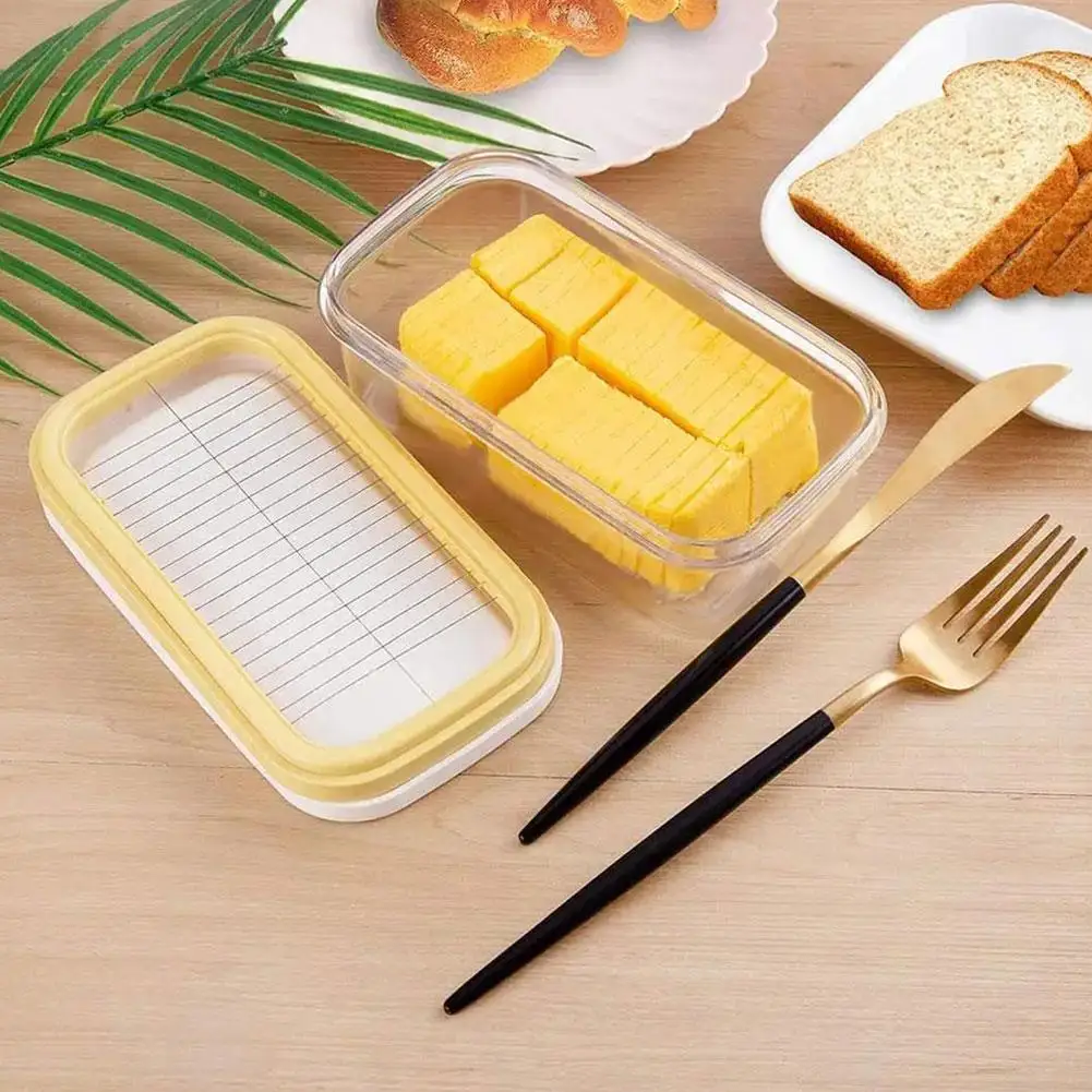 Butter Cutting Box Butter Cutter Refrigerator Crisper Container Storage Seal With Lid Butter Splitting Box Storage Box