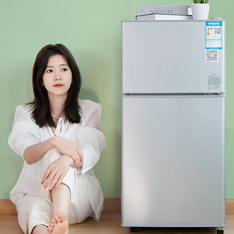Mini Refrigerator Home Office Double Door Small Fridge Portable Refrigerator for Rental House Kitchen Appliances Smart Pro