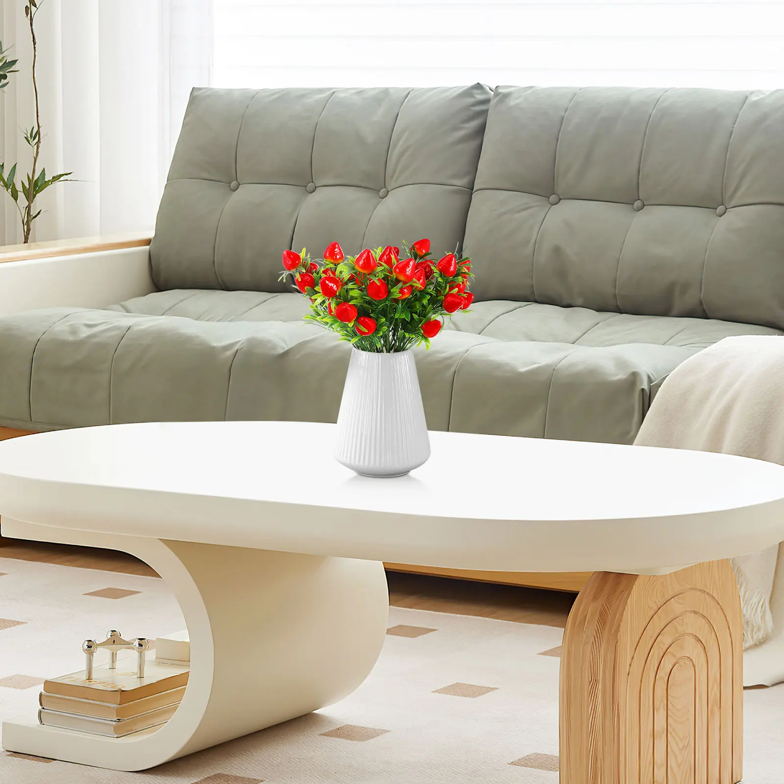 

3pcs Artificial Strawberry Branch Decor Fake Red Berry Stem For Diy Wreaths Basket Tree Decoration Plastic Fruit Bunch Adorn