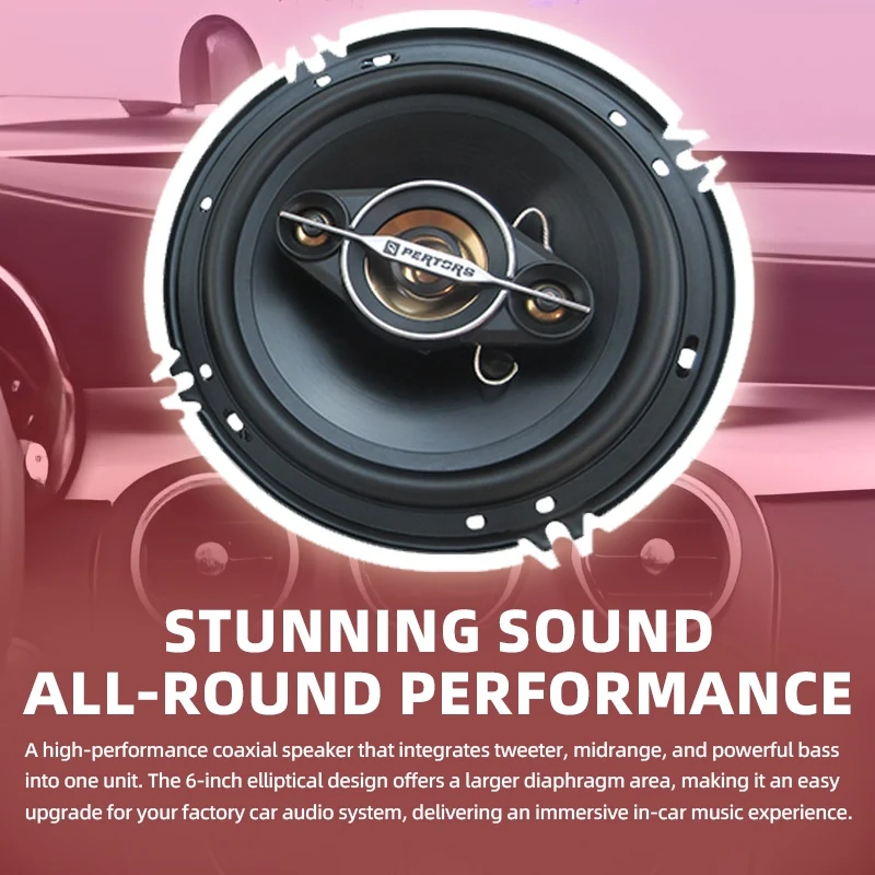 2PCS 6 Inch HiFi Car Coaxial Speaker 1100W (2*550W) Automotive Audio Subwoofer Music Stereo 12V Full Range Frequency Car Woofer