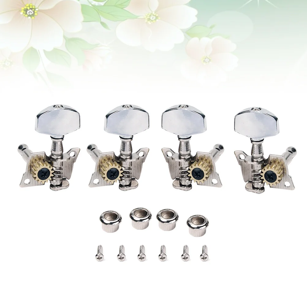 4 قطعة أوتاد ضبط القيثارة رؤوس آلة النيكل أزرار بلاستيكية عتيقة مختومة 2L 2r مجموعة لأوتاد ضبط القيثارة الصوتية #6