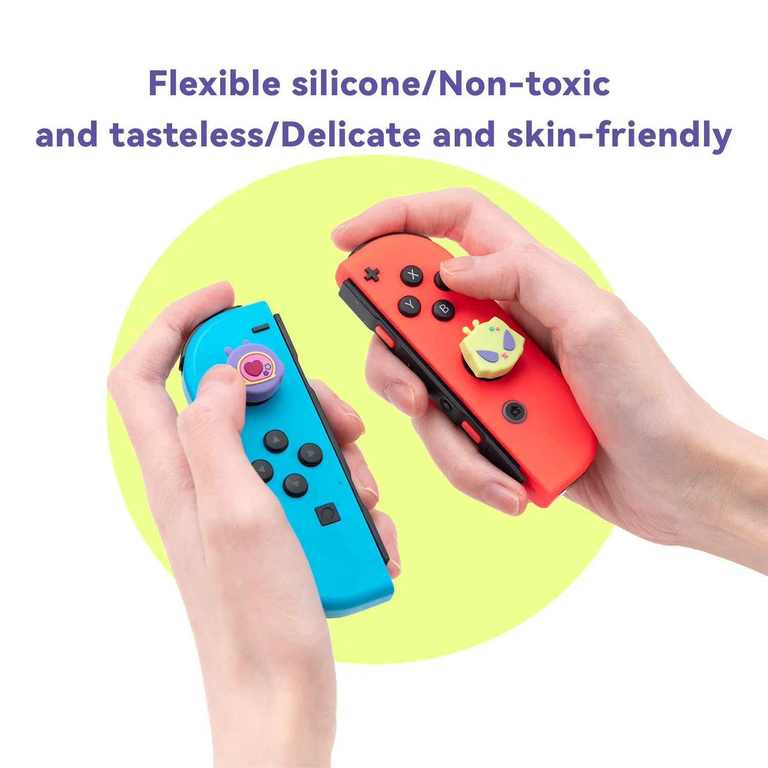 4 tapas de agarre para pulgar Space Rabbit Alien Cat compatibles con Nintendo Switch/Switch OLED/Lite
