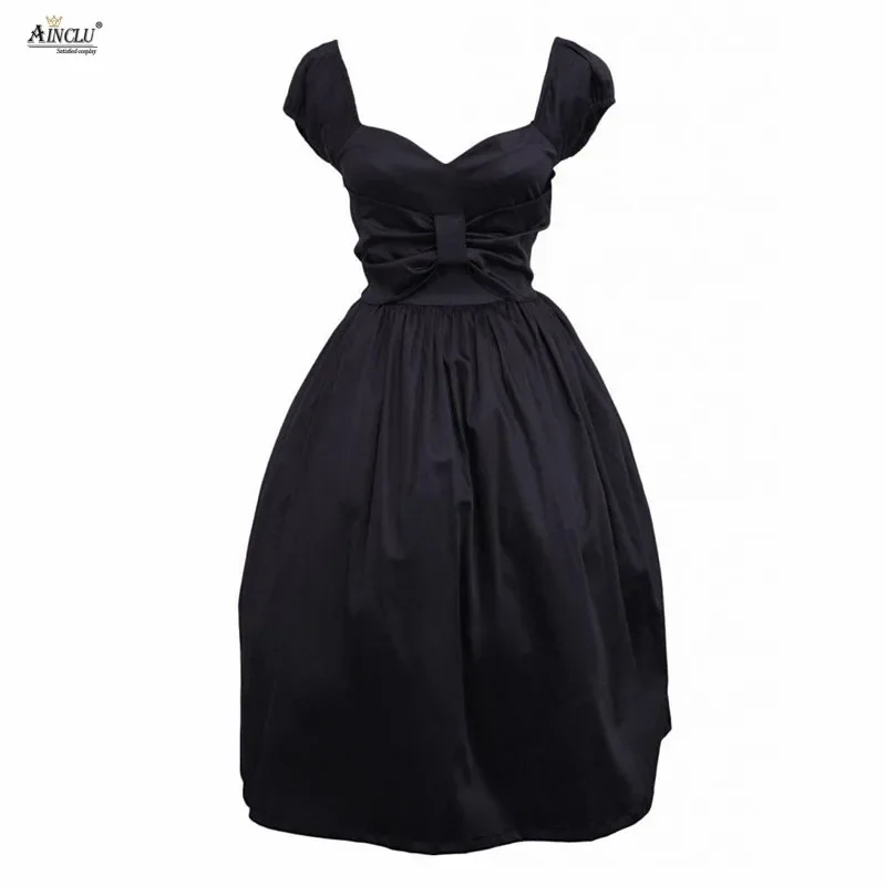 Abito medio-lungo primavera/estate/canonico da donna in cotone con scollo a cuore e vita impero in cotone classico abito Lolita linea YA con fiocco