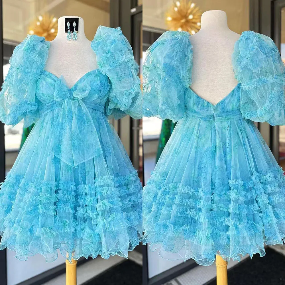 

Высокое качество по индивидуальному заказу Sweetheart Thlle Puff Sleeves Zipper Tiered Vestidos Elegantes Para Mujer Para Una Boda فساتين حفلات