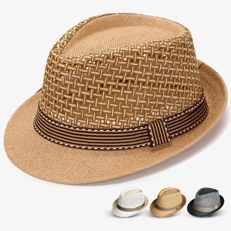 1pc Solid Color Bohemian Straw Hat, UV Protection Decorative Woven Hat, Versatile Fashion Accessory For Men And Women, All Seaso