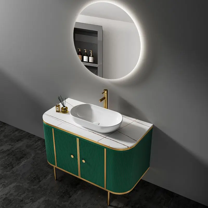 Simple Smart Mirror Wash Basin Washbasin Cabinet Bathroom Washstand Oak Cabinet