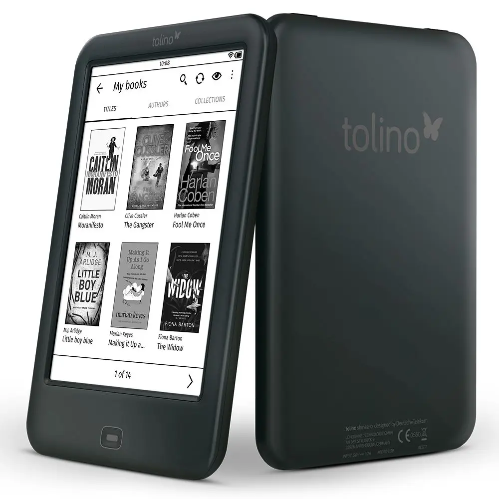 Tolino Shine2 HD ebook eReader 300PPI Built in Light e-ink 6“ Touch Screen Support Multiple languages электронная книга