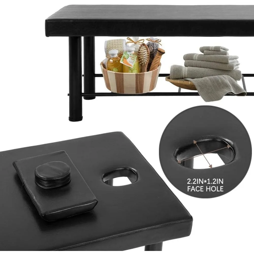 BestMassage Mesa de masaje Cama de masaje estacionaria Cama de spa de 30 pulgadas de ancho Cama de fisioterapia estacionaria de alta resistencia con 4 pulgadas