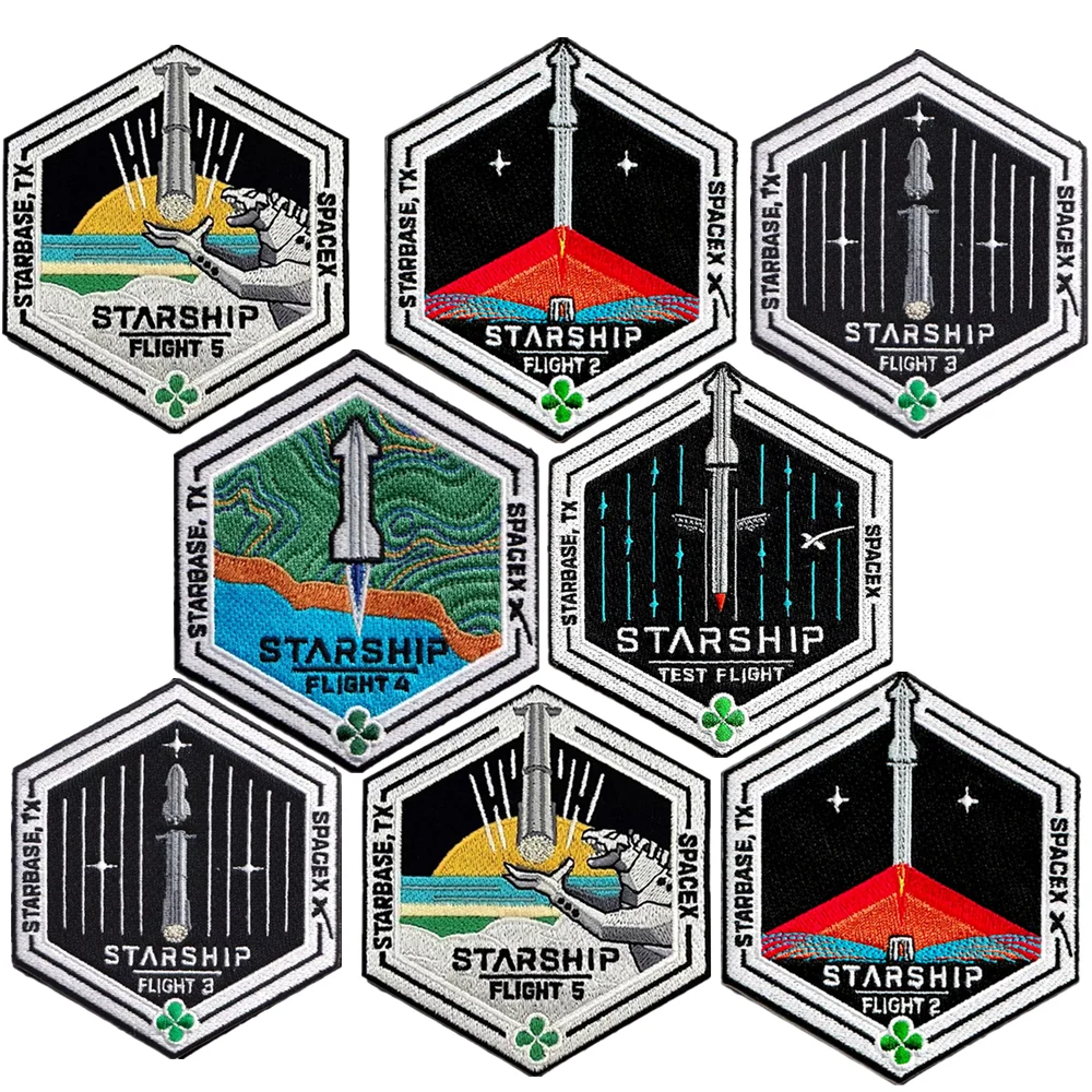 Spacex Patch Starship Aerospace Dreams Test Flight Backpack Embroidered Super Heavy Starbase TX Clothing Tactical Patches