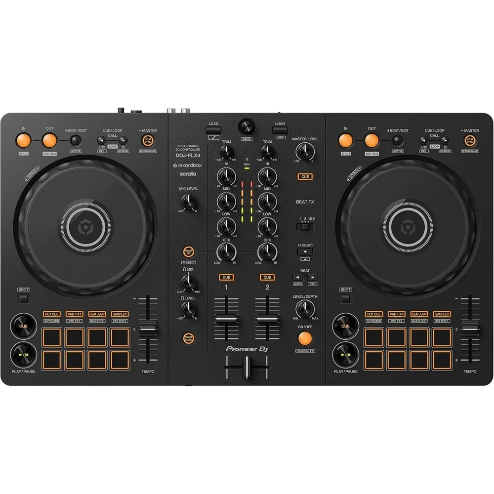 DDJ-FLX4 2-deck rekordbox and Serato DJ Controller - Graphite Streaming Integration Smart Mixing USB Audio Output - Graphite