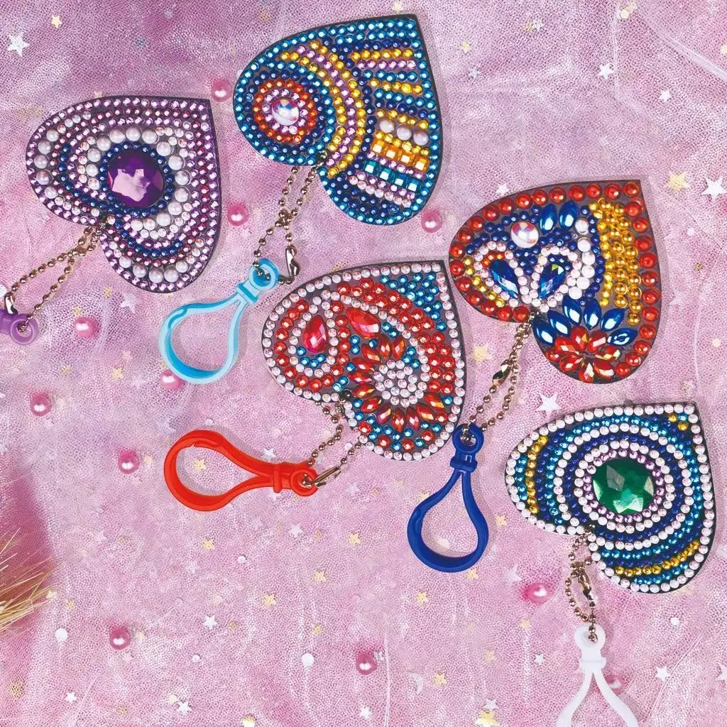 

5D Diamond Set Keychain DIY Mosaic Valentine's Day Love Series Diamond Art Adult and Children's Wallet Handbag Decorative Gift