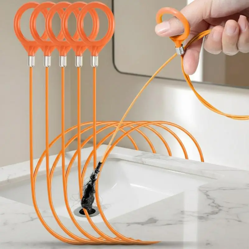 Herramienta para desatascar desagües, elimina cabello y residuos para fregaderos, baños, drenajes de cocina, bañeras y duchas, removedor de serpientes para desagües.