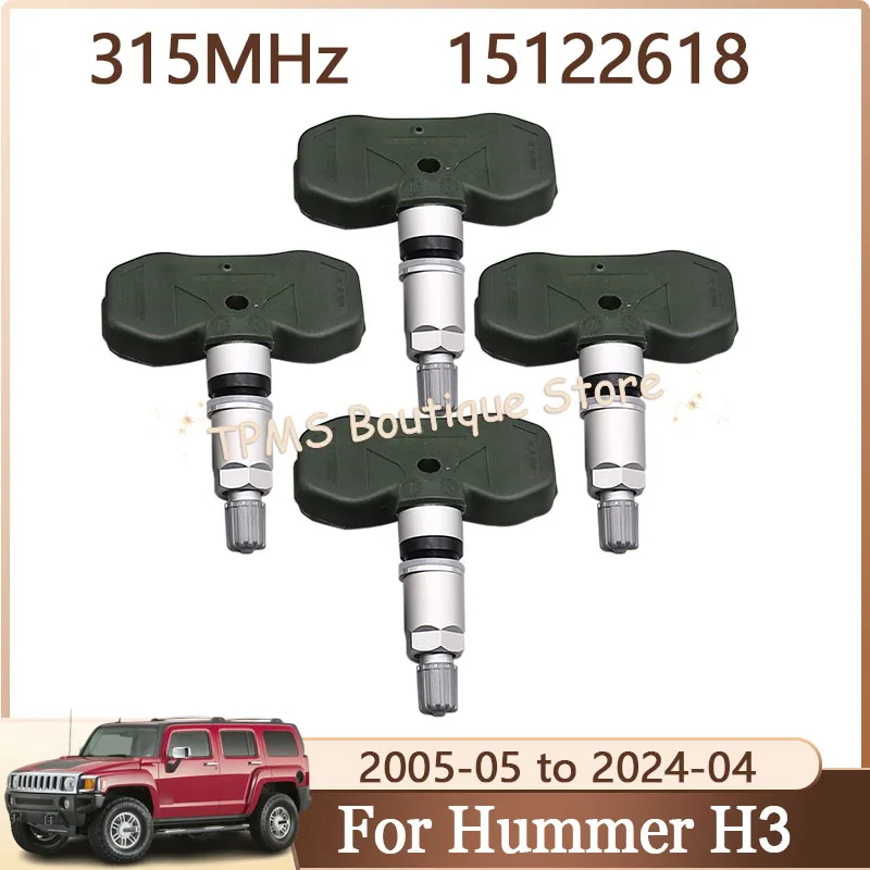 

15122618 TPMS Sensor Tire Pressure Monitor System 4pcs 315MHz For Hummer H3 H3T GMC Canyon Chevrolet Colorado Isuzu I-Series