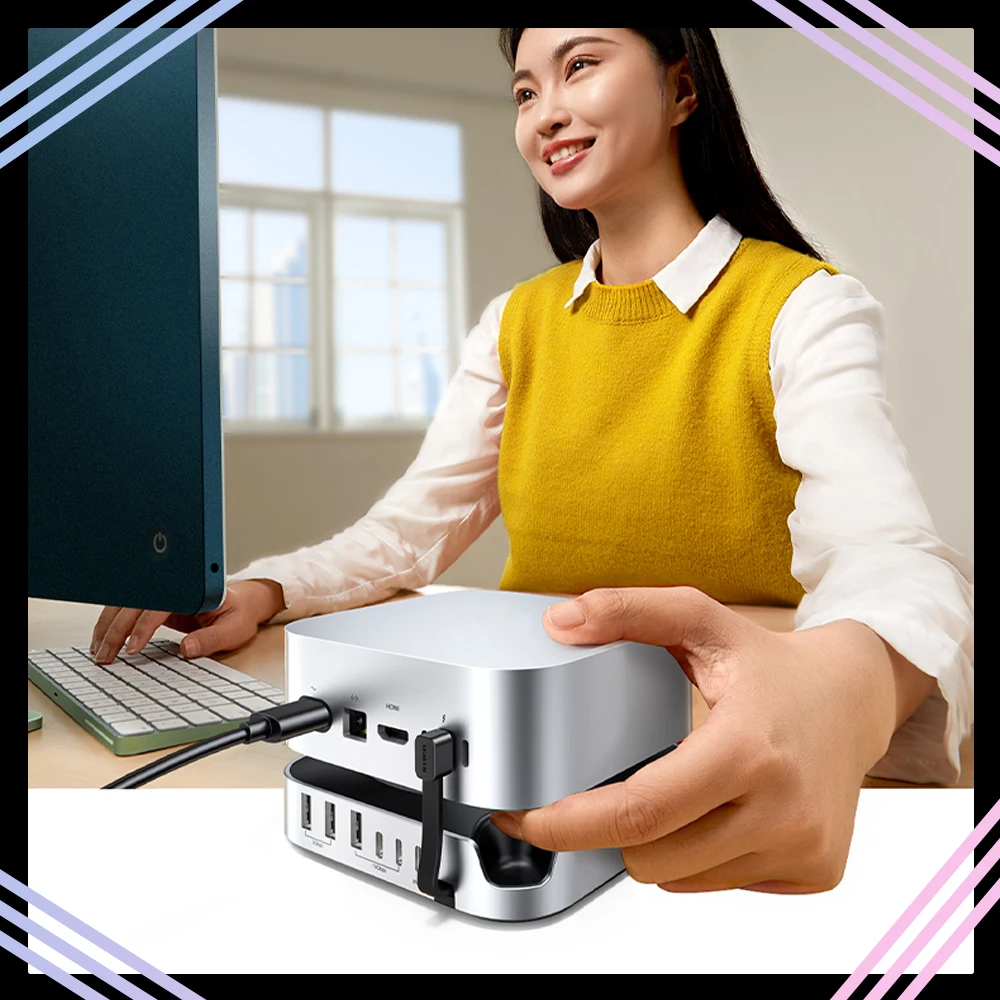 

UGREEN For Mac Mini M4/M4 Pro USB HUB Docking Station M.2 NVMe SSD 10Gbps 8TB Max 170MB/s USB Splitter Dock USB-A&C Ports SD&TF