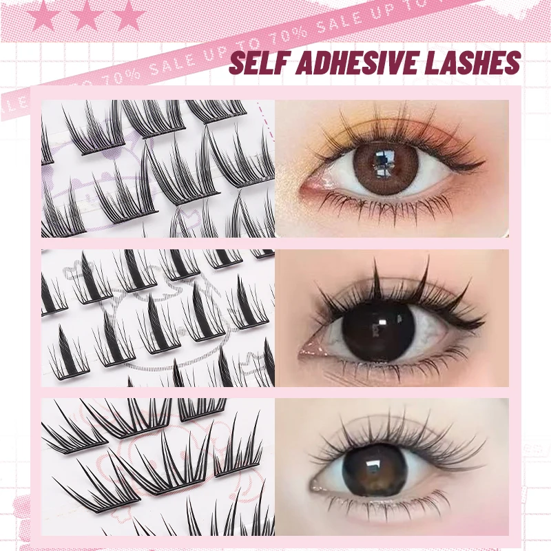 DINGSEN 1 Set Premium Kleberfreie Manga-Wimpern, Weiche, Flauschige Einzelwimpern für DIY Natürliche Wimpernverlängerung – Detail 2