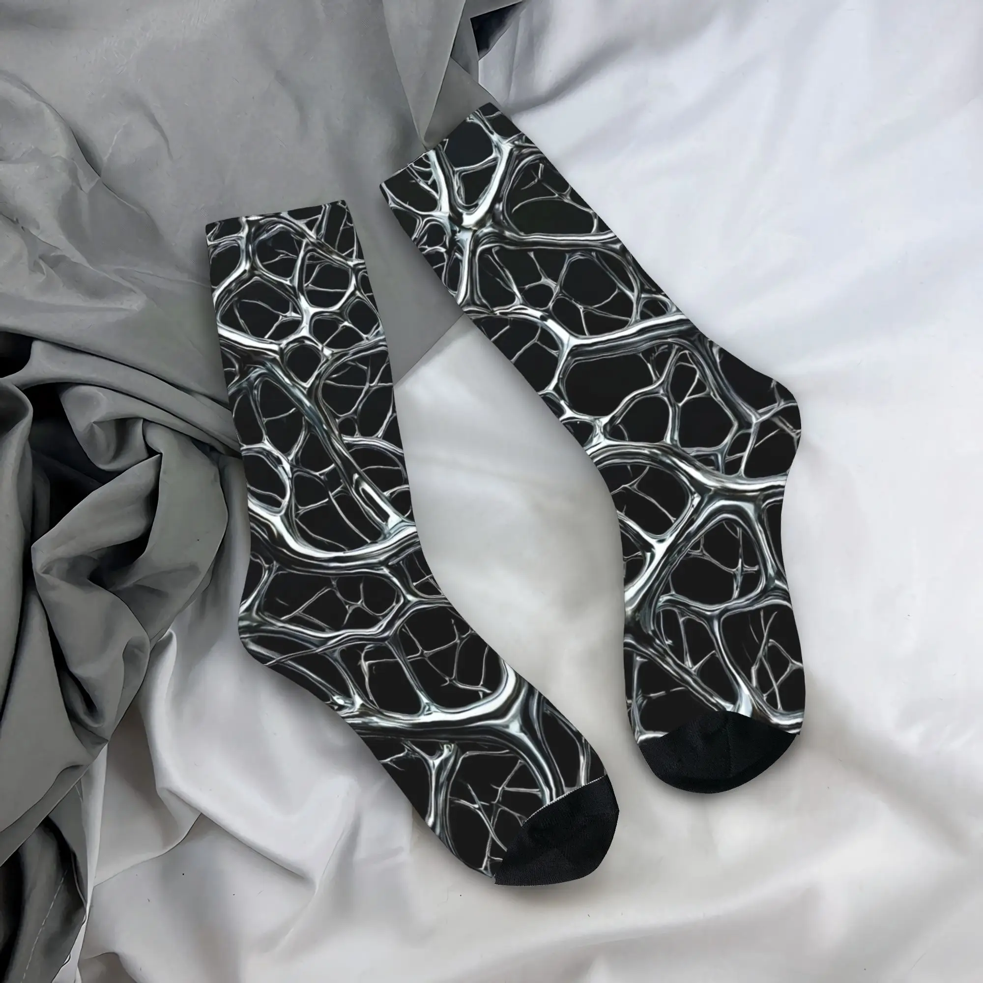 Dark Spider Web Pattern Stockings Women Men  Socks Breathable Fashion Socks Winter Outdoor Sports Non Skid Custom Socks Gift