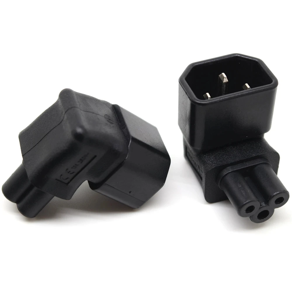 Adaptador de corriente Universal IEC 320 C14 a C5, convertidor Vertical, ángulo de 90 grados, Conector de enchufe de CA C5 a C14