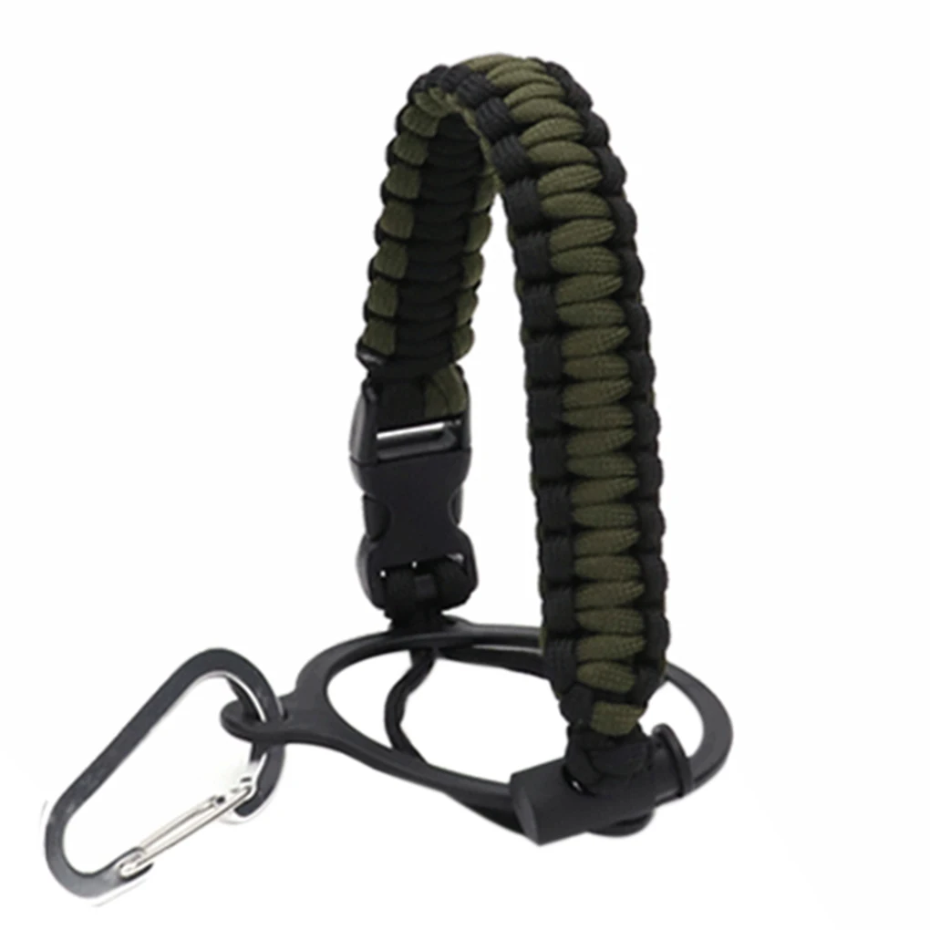 Outdoor Water Bottle Handle Parachute Cord Drink Bottle Carrier Strap Rope Outdoor Accessory, Sapphire