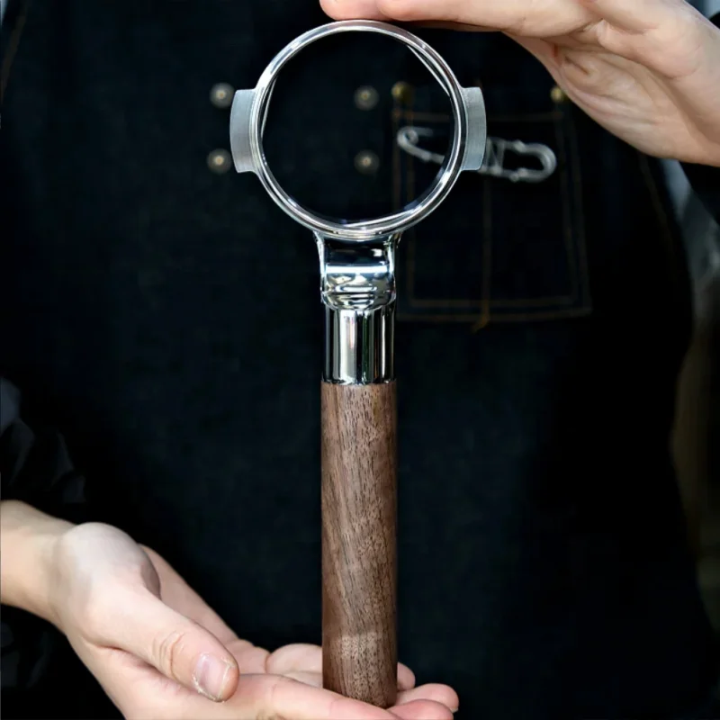 

Озорные инструменты для бариста, держатели фильтров с ручкой из орехового дерева, бездонный портафильтр для E61 группы Lamarzocco