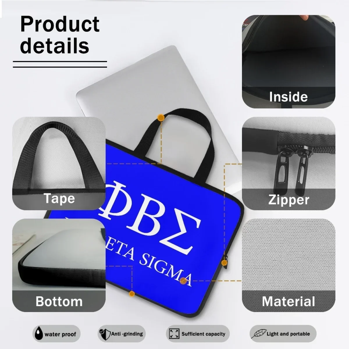 Phi Beta Sigma Sororit Print Handle Briefcase Adult Commuter Travel Laptop Case Casual Shoulder Computer Tablet Bag Handbag 2023