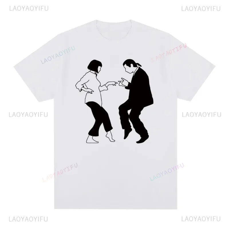

Pulp Fiction Vintage Tshirt Classic Fun Men Women Tops High Quality Cotton Short Sleev Casual Breathable Anime Simple Style Tees