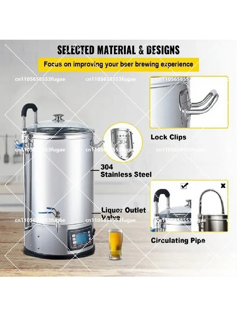 Home Brewing System 30L 40L 50L 60L 70L, All-in-One Micro Brewery Equipment, Stainless Steel Beer Brew Kit for Home Use