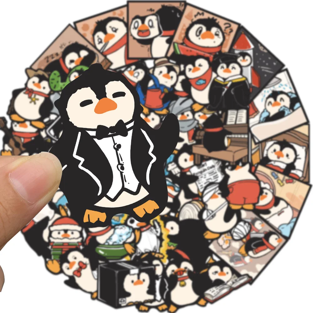 10/30/50PCS Cartoon Funny Penguin Sticker Graffiti Luggage Helmet Car Water Cup Guitar DIY Wall Sticker Toy Decoration Wholesale