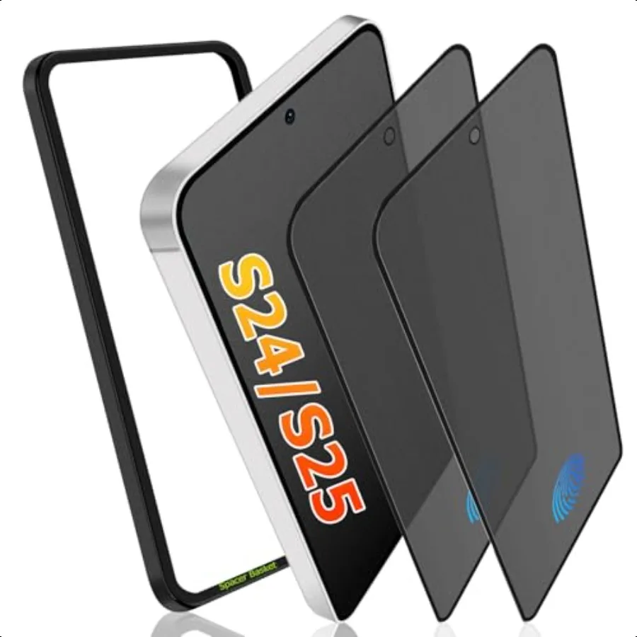 

2 Pack Galaxy S24 S25 Matte Anti spy Privacy Screen Protector9H Tempered Glass AntiGlare AntiScratch Smooth and Responsive Abso