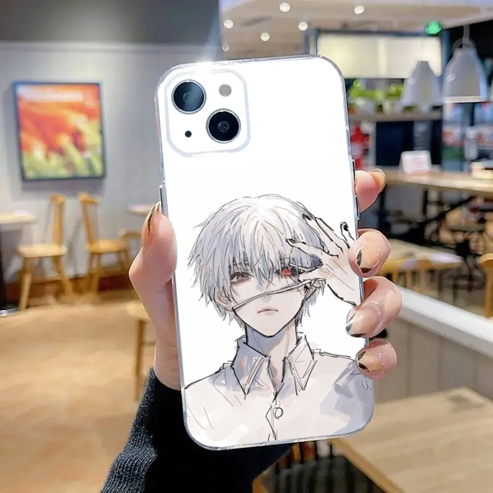 Ken Kaneki Manga Phone Case For iPhone 15,14,13,12,11 Plus,Pro,Max,XR,XS,X,7,8 Plus,SE,Mini Transparent Silicone Soft