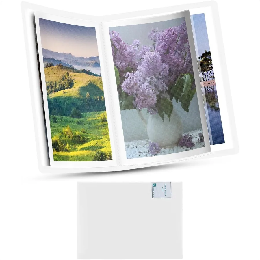 

A3 Diamond Painting Storage Book for 60 Diamond Art Pics 30 Pages Art Storage Book Presentation Portfolio Folder for Artwork Wh